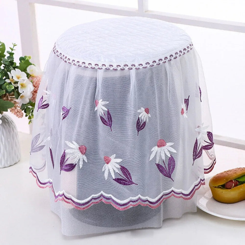 Pastoral Lace Embroidery Dust Cover for Air Fryer & Rice Cooker Appliance Dust Cover Richie's Dandelion-4