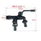 Black Brass Anti-Freeze Outdoor Faucet Dual Outlet 3/4 Inch Outdoor Garden Faucet Richie's DN15 Double outlet-1