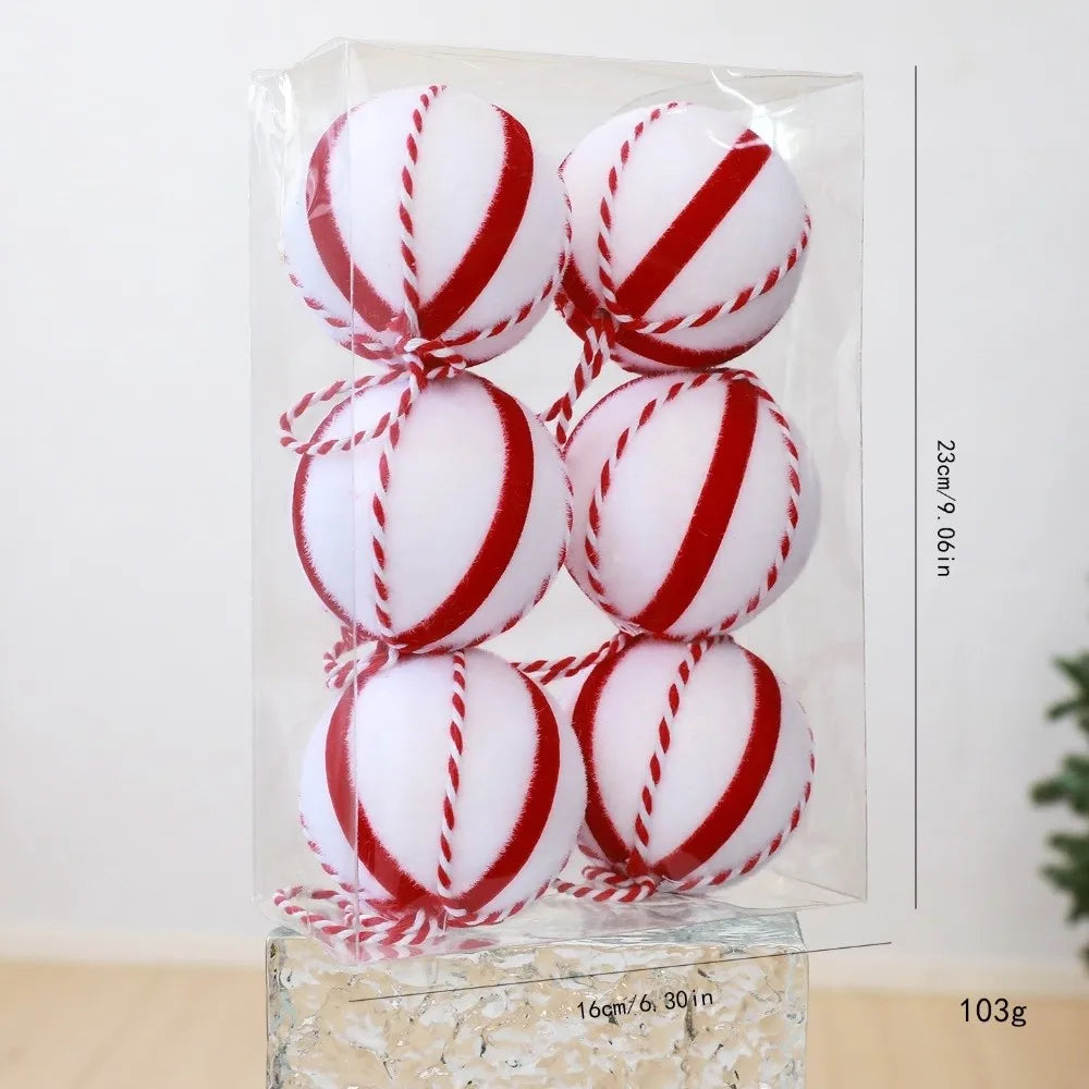 8CM Glitter Christmas Ball Ornaments Set of 6 – Foam Candy Spheres Christmas Ball Ornaments Richie's 1.5cm 04