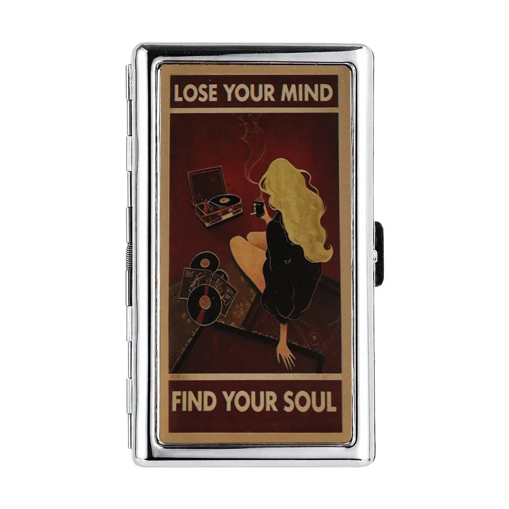 Vintage Metal Business Card Case – Snap Closure Multi-Function Metal Card Case Richie's J