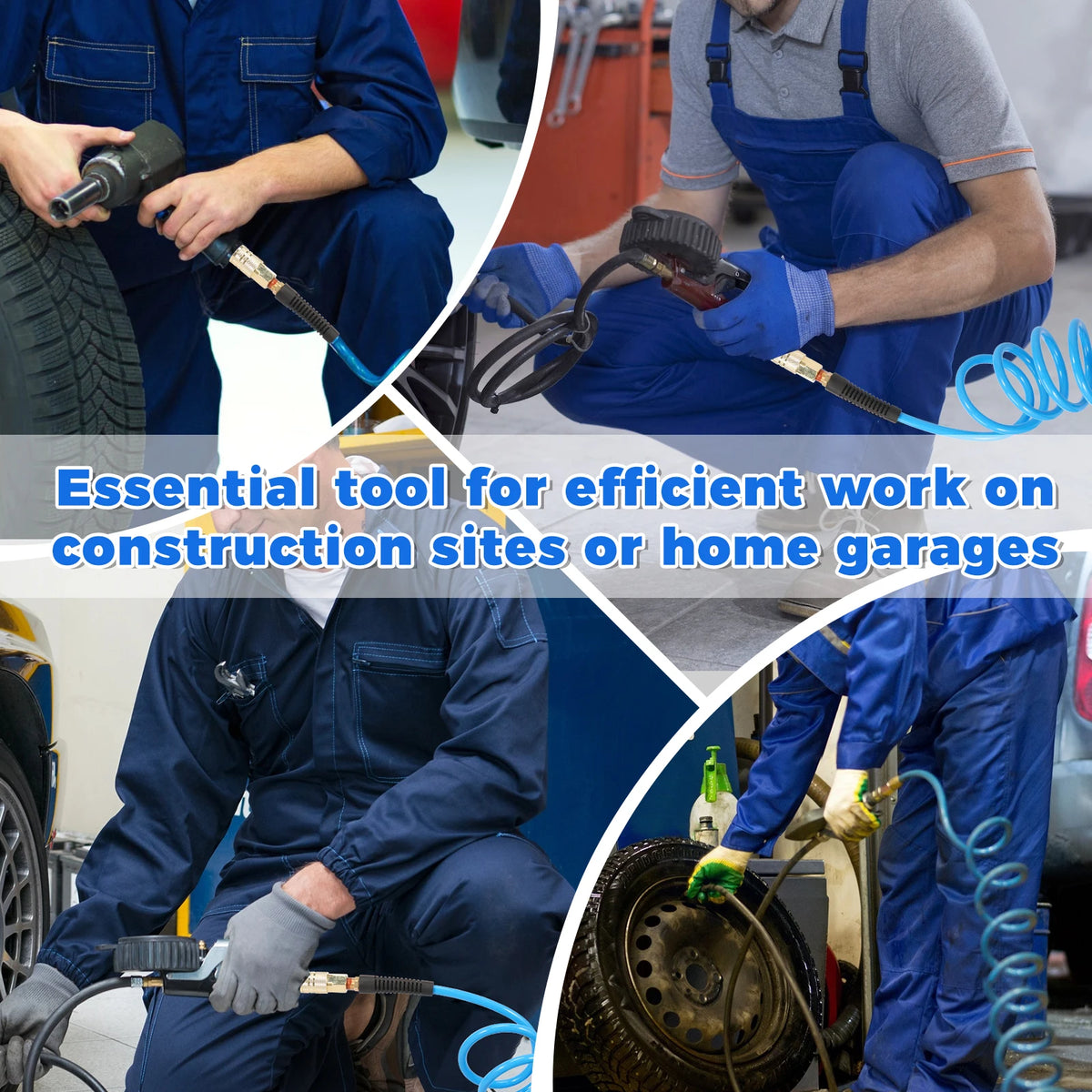 25FT Recoil Air Compressor Hose 300 PSI with Coupler & I/M Plug Air Compressor Hose Richie's