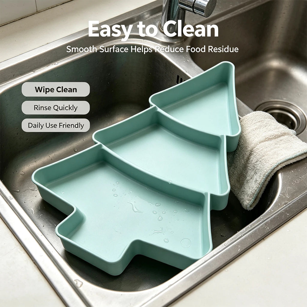 Christmas Tree Silicone Serving Tray – Holiday Snack Platter Silicone Serving Tray Richie's