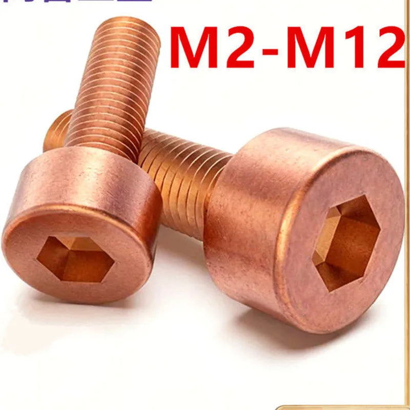 Red Copper Hex Socket Machine Screws M2–M12 | JARBLUE T2 Copper Machine Screws Richie's 2pcs M8 65mm