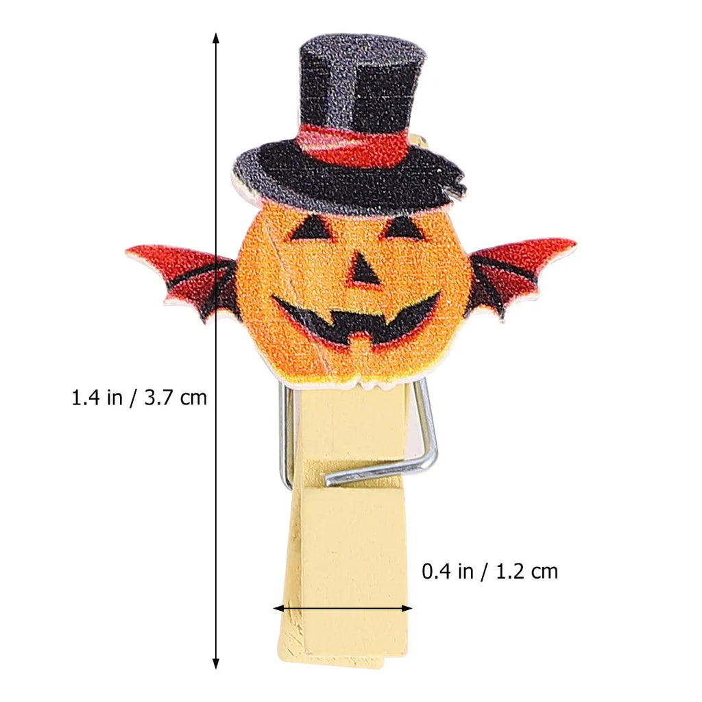 40Pcs Halloween Pumpkin Wood Mini Clips – Photos, Cards & Décor Decorative Wood Clips Richie's