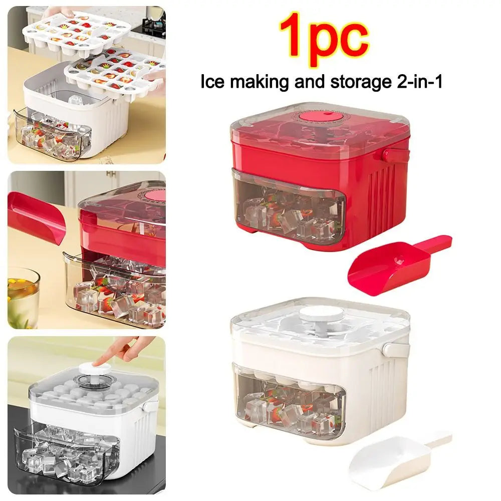 50-Cube Ice Maker Mold | Double-Layer Easy-Press Ice Tray Ice Cube Mold Richie's