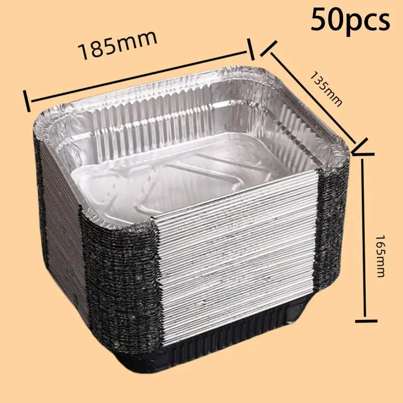 50-Pack Disposable Aluminum Drip Pans for BBQ & Grilling Disposable Drip Pans Richie's 700ml