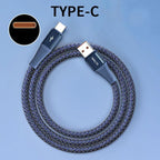 FUCHU 6A USB-C Fast Charge Cable 1M Braided + Micro USB 0.3M USB Charging Cable Richie's Blue 1m