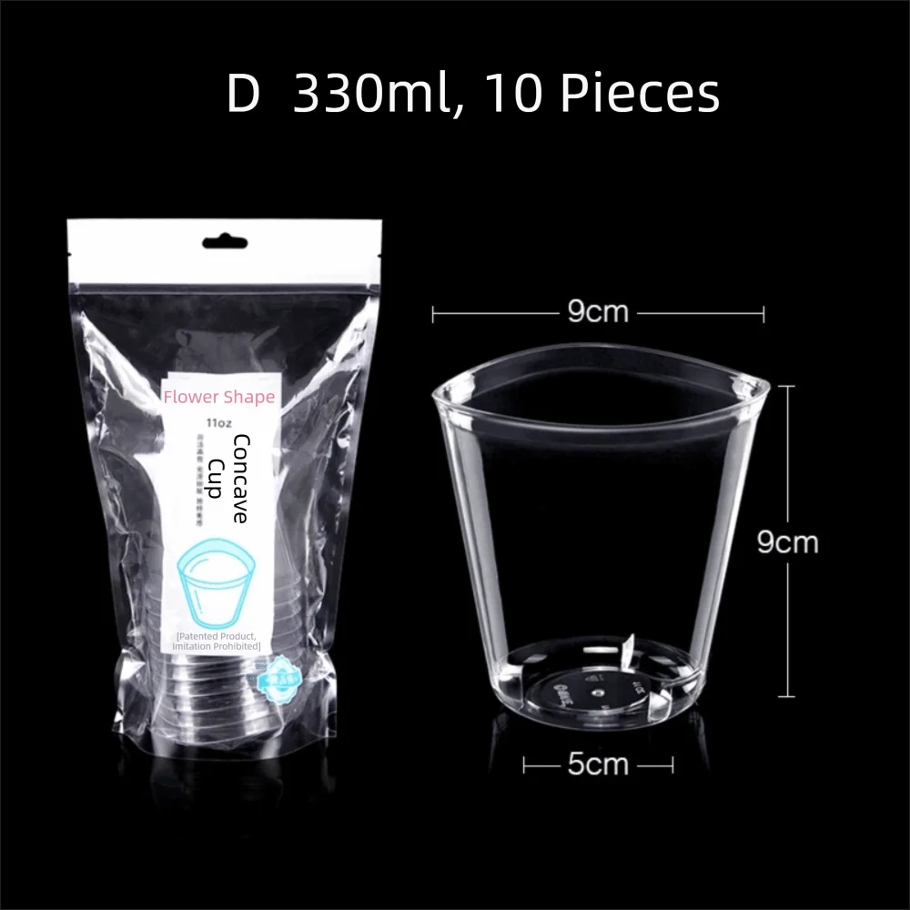 Clear Plastic Disposable Cups | Transparent Mousse Cups 10/20pk Disposable Cups Richie's D 330ml 10pcs
