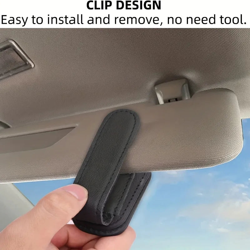 Magnetic PU Leather Car Visor Glasses Holder Clip Car Visor Organizer Richie's
