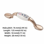 4-Set Ceramic Vintage Cabinet Handles – Flower Pattern 76mm Cabinet Handles Richie's