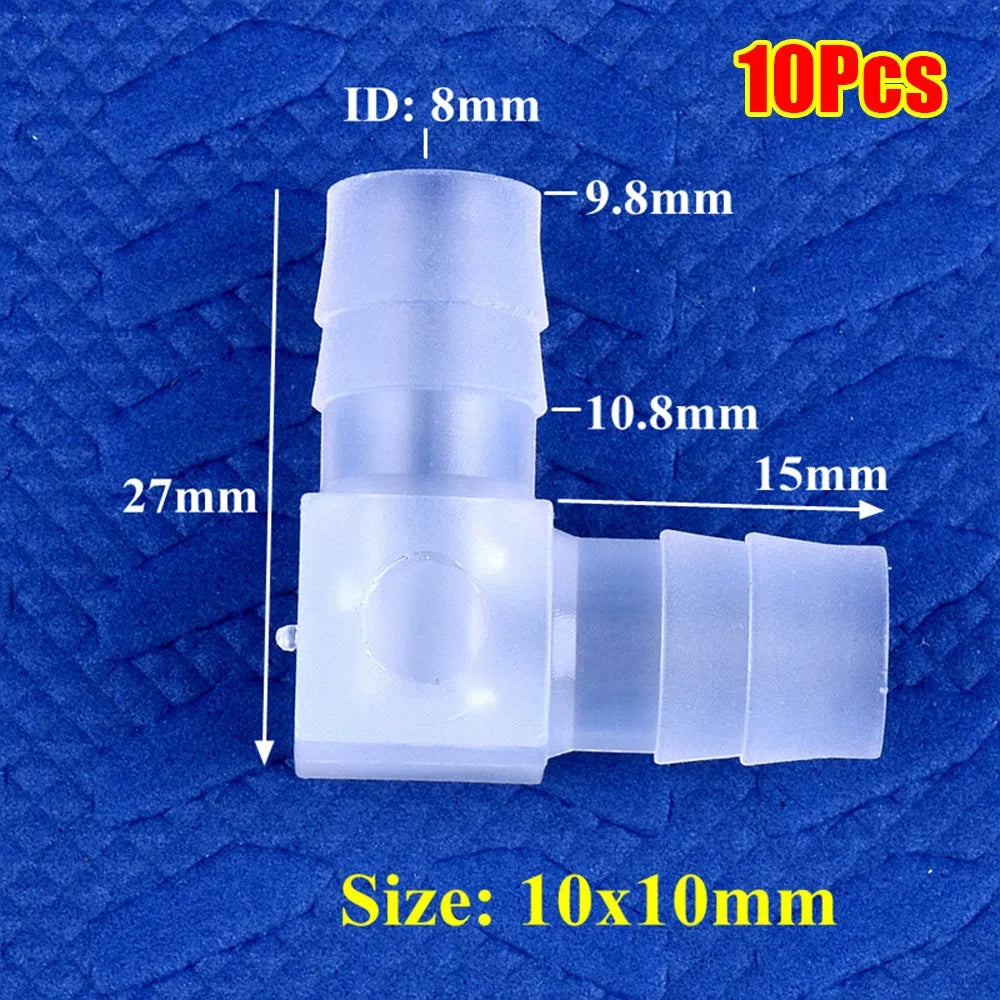10Pcs 90° PP Elbow Hose Connectors 4–20mm Aquarium Fittings Hose Elbow Fittings Richie's 10Pcs 10mm 16mm