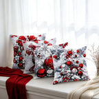 4 Pcs Christmas Pillow Covers Zippered Festive Polyester Set Decorative Pillow Covers Richie's