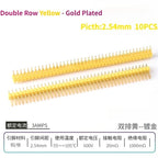 10PCS Color Gilded Pin Headers 2.54mm Single & Double Row Set PCB Pin Headers Richie's Yellow Gold2 10PCS