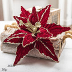 Glitter Poinsettia Artificial Christmas Flower 26cm Decoration Artificial Christmas Flower Richie's Red
