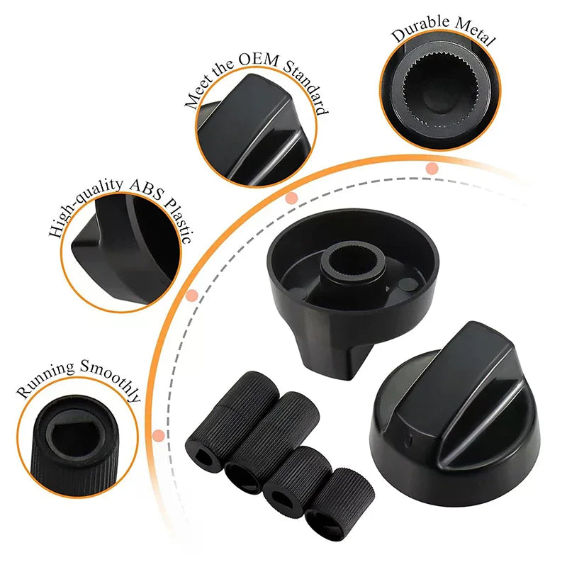 4-Pack Universal Gas Stove Control Knobs with 12 Adapters Stove Control Knobs Richie's