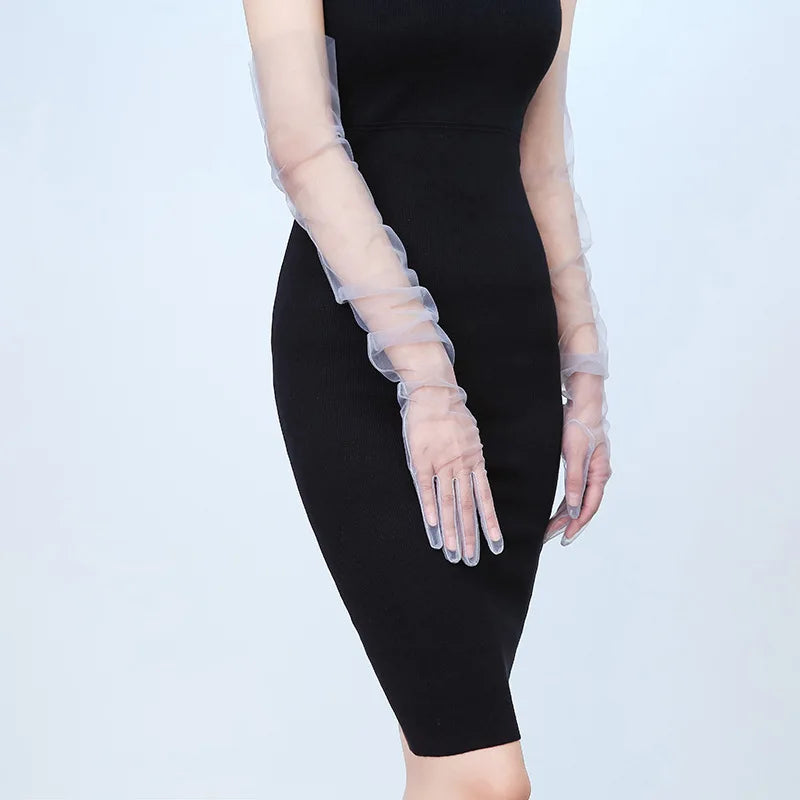 Women's Lace Tulle Long Gloves – Wedding, Prom & Party Bridal Lace Gloves Richie's