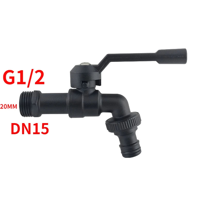 Black Brass Anti-Freeze Outdoor Faucet Dual Outlet 3/4 Inch Outdoor Garden Faucet Richie's DN15 Single outlet
