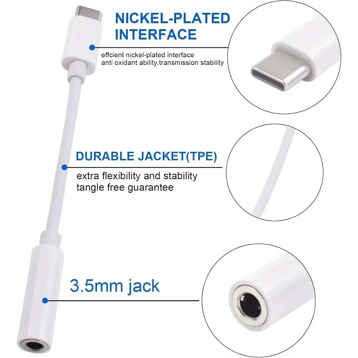 USB-C to 3.5mm Audio Adapter Dongle | Alloy AUX Converter Audio Adapter Dongle Richie's