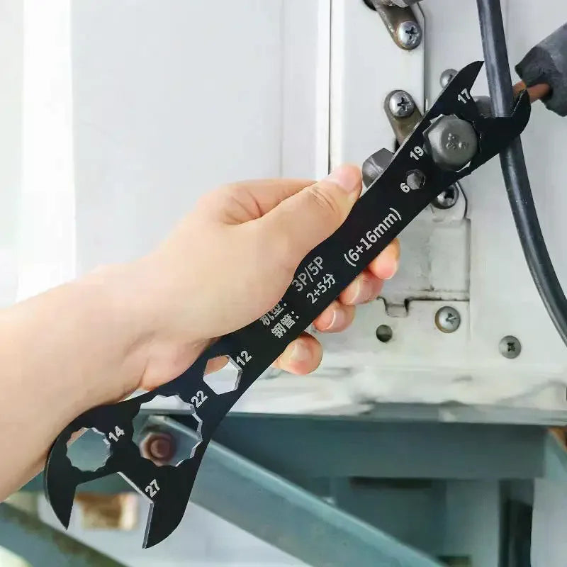 AC Double-End Open Wrench 7-in-1 HVAC Tool | 50# Steel HVAC Hand Wrench Richie's