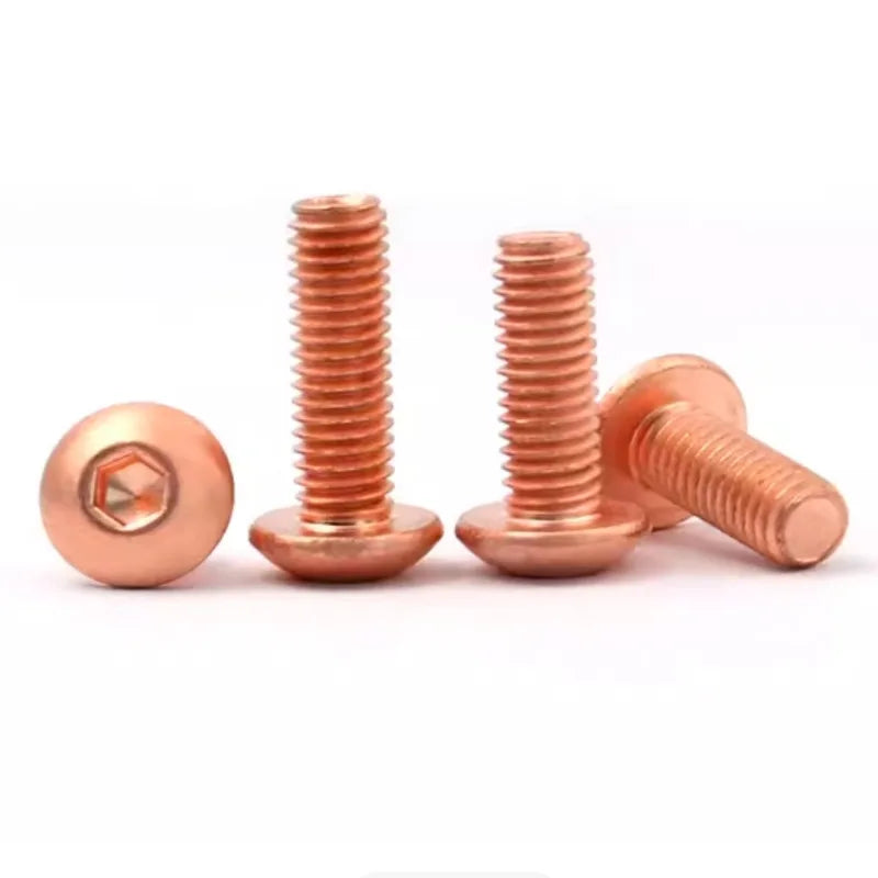 Red Copper Hex Socket Machine Screws M2–M8 | T2 Round Head Copper Machine Screws Richie's 20PCS M3 40mm