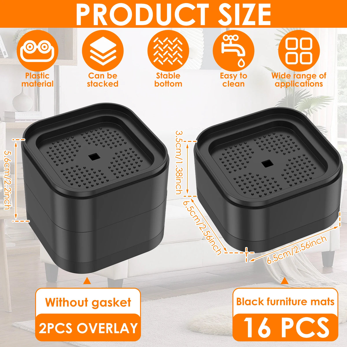 Stackable Furniture Risers – Adjustable 1" 2" 3" Bed Lift Furniture Risers Richie's
