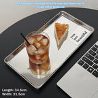 Nordic Stainless Steel Rectangular Dessert & Cake Serving Tray Serving Tray Richie's 4