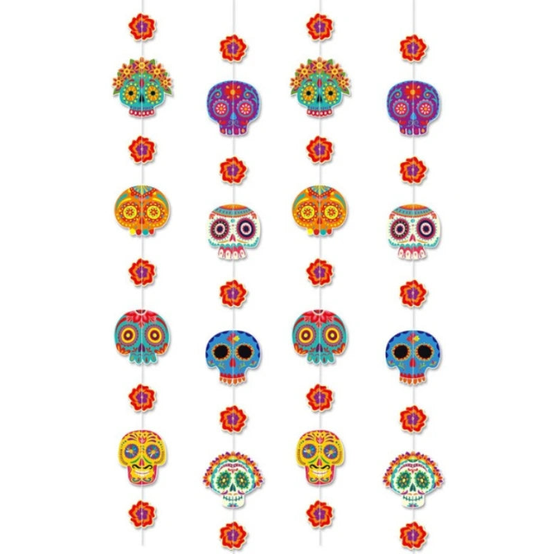 Day of the Dead Skull Garland Banner | Día de Muertos Décor Party Garland Décor Richie's 4pcs