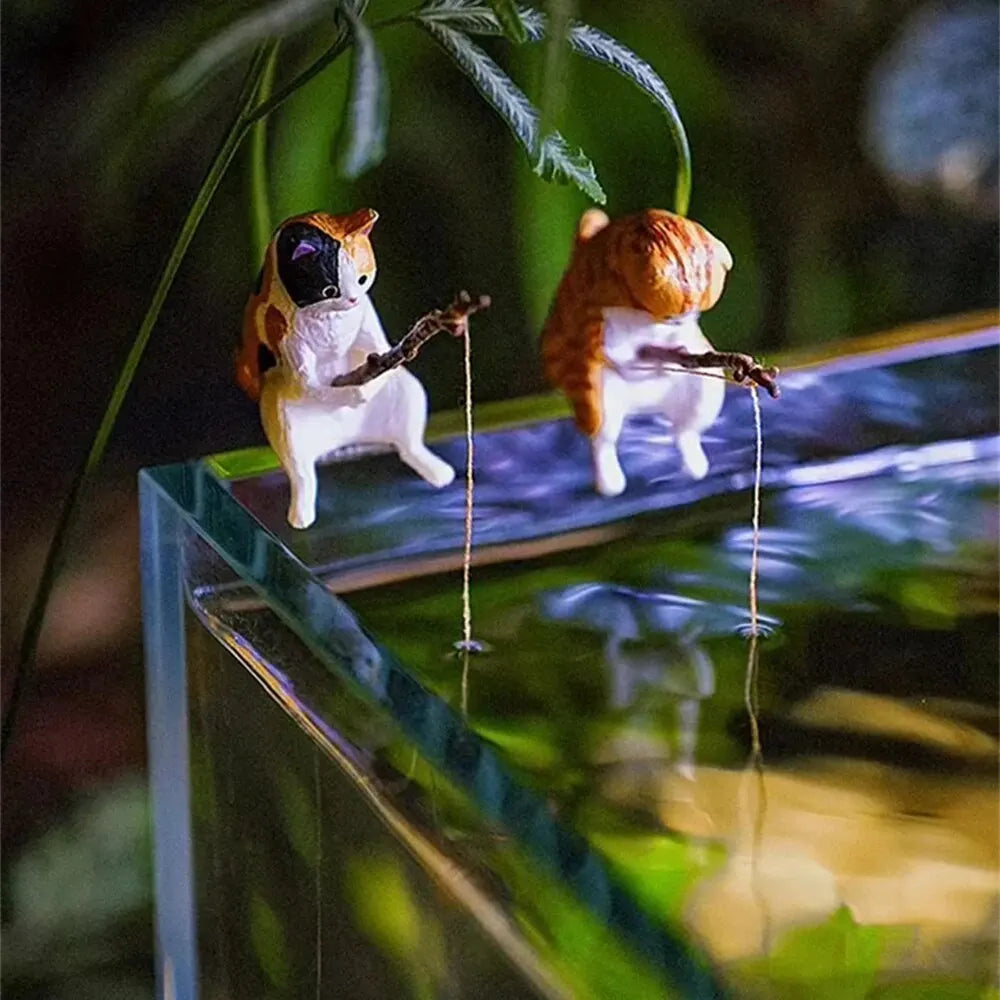 Fishing Cat Fish Tank Ornament – Hanging Resin Aquarium Décor Aquarium Ornament Richie's