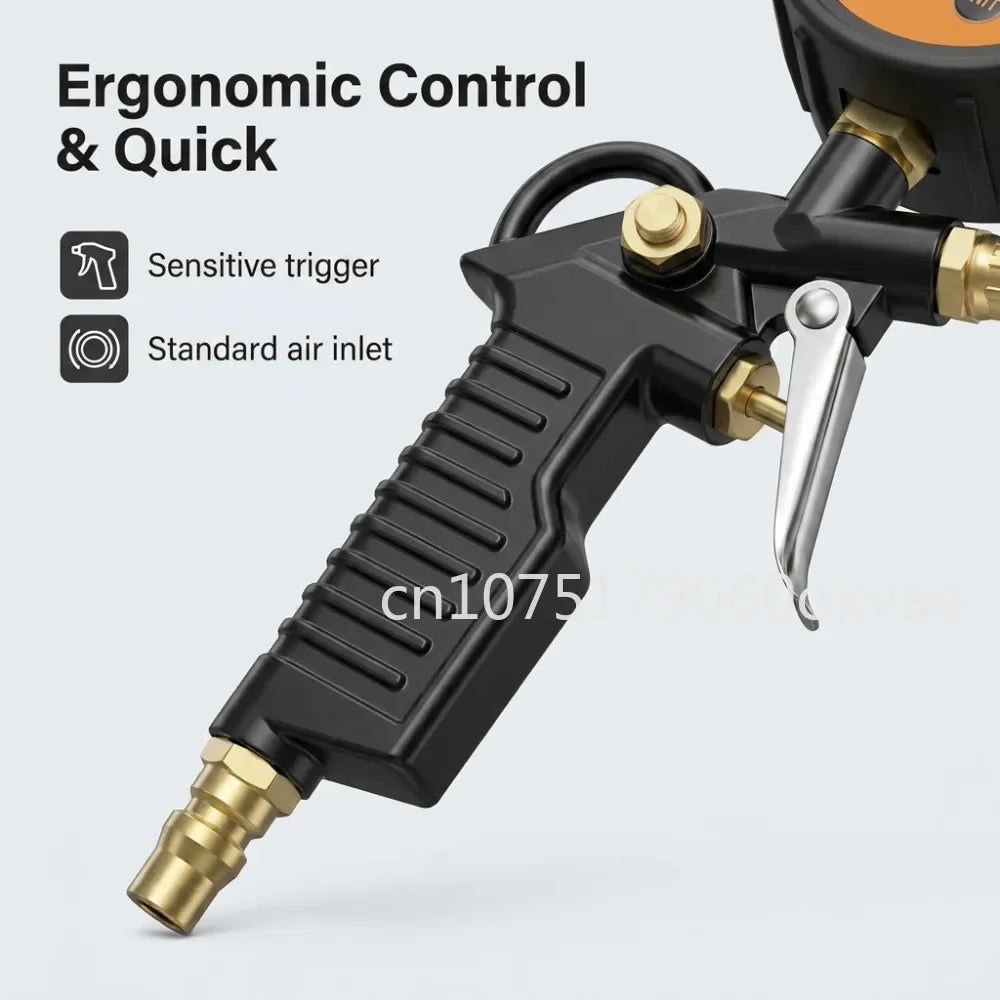 Digital Tire Pressure Gauge & Inflator Gun 0–255 PSI Backlit LCD Tire Inflator Gauge Richie's