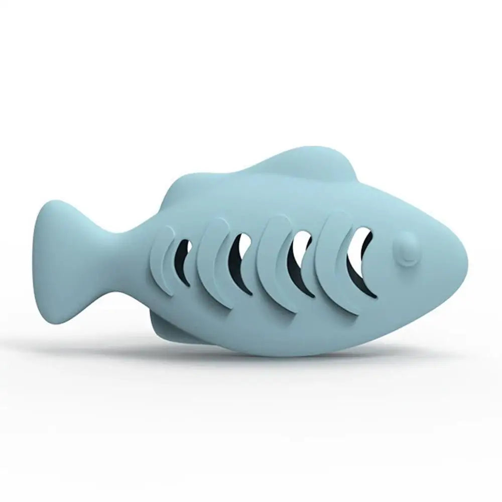 Interactive Cat Treat Dispenser Toy – Fish-Shaped Silicone Feeder Cat Treat Dispenser Richie's blue