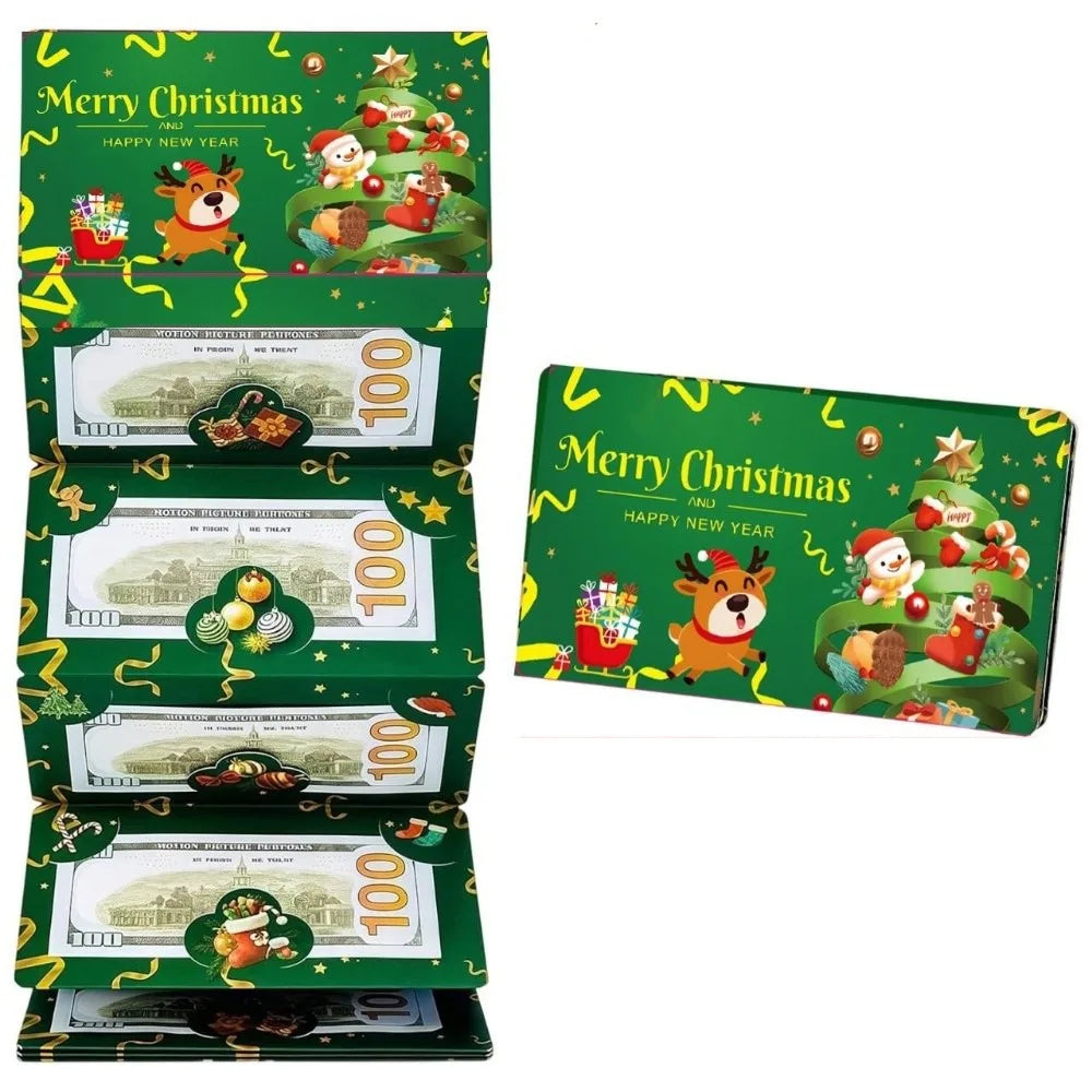 Santa Claus Christmas Cash Gift Envelope – 10 Slots Christmas Gift Envelope Richie's Green 14x16cm