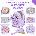 Girls Cherry Corduroy School Backpack Set – 3 Pcs Bookbag Kids Backpack Set Richie's