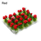 Miniature Flower Cluster Static Grass Tufts – Fairy Garden Model Miniature Scene Model Richie's red