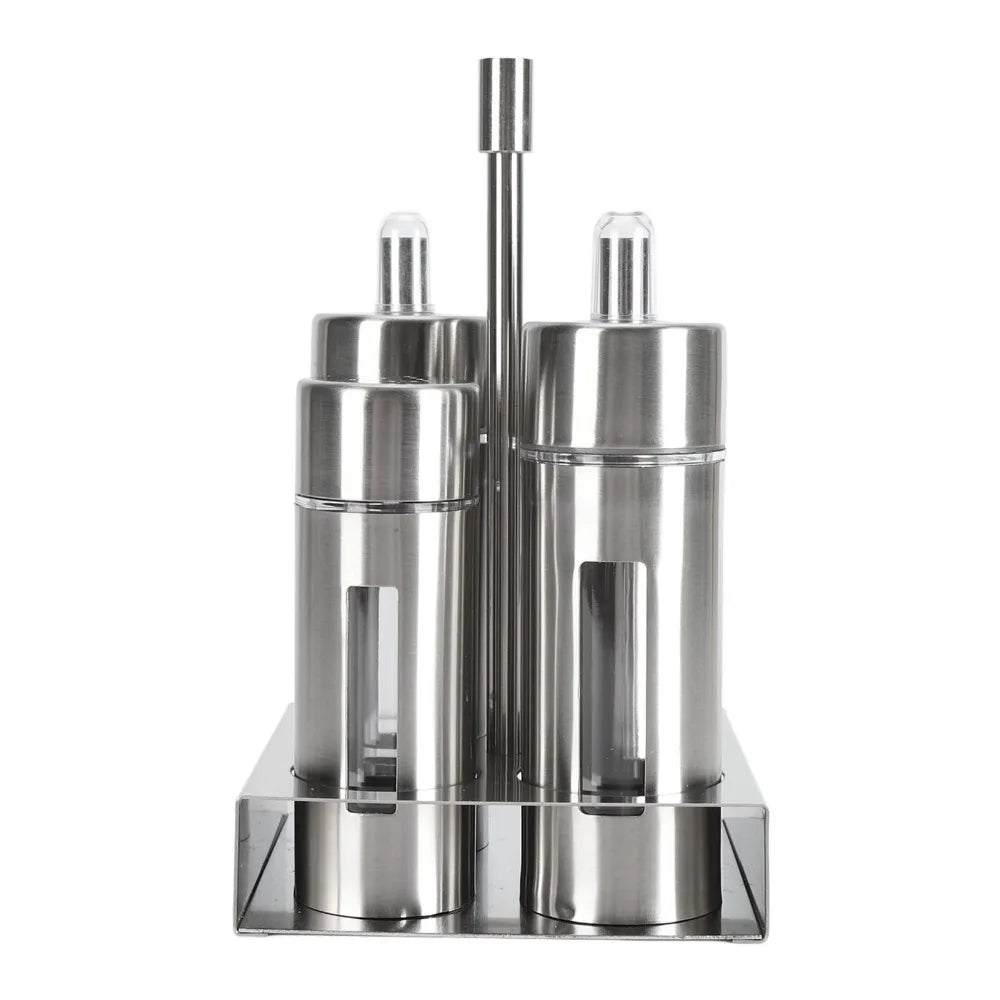304 Stainless Steel Oil Dispenser Bottle Set with Stand 80ml Oil Vinegar Cruet Set Richie's 4pcs