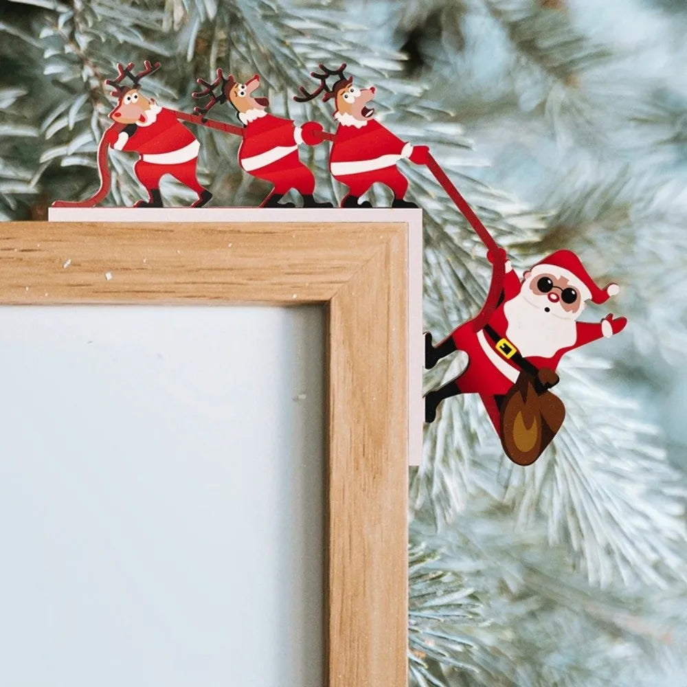 Santa Claus Door Frame Decoration – Festive Holiday Paper Sign Christmas Door Decoration Richie's