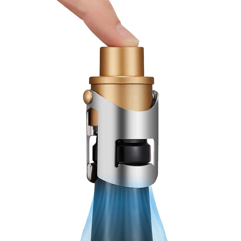 Vacuum Champagne Stopper Stainless Steel Sparkling Wine Saver Wine Bottle Stopper Richie's Gold