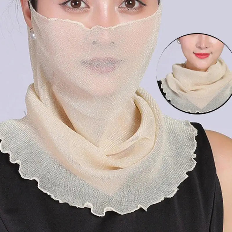 Women's Anti-UV Chiffon Neck Scarf – Multi-Style Sun Cover Women's Sun Scarf Richie's 08