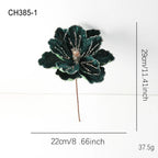 22CM Glitter Poinsettia Artificial Christmas Flower Decoration Christmas Flower Decoration Richie's Green