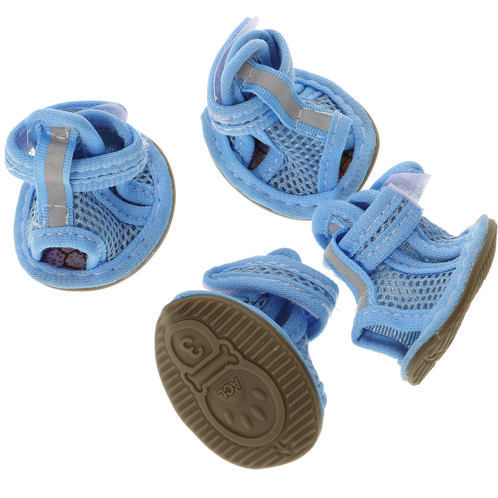Breathable Mesh Dog Sandals 4-Pack – Anti-Slip Summer Pet Shoes Dog Sandals Richie's