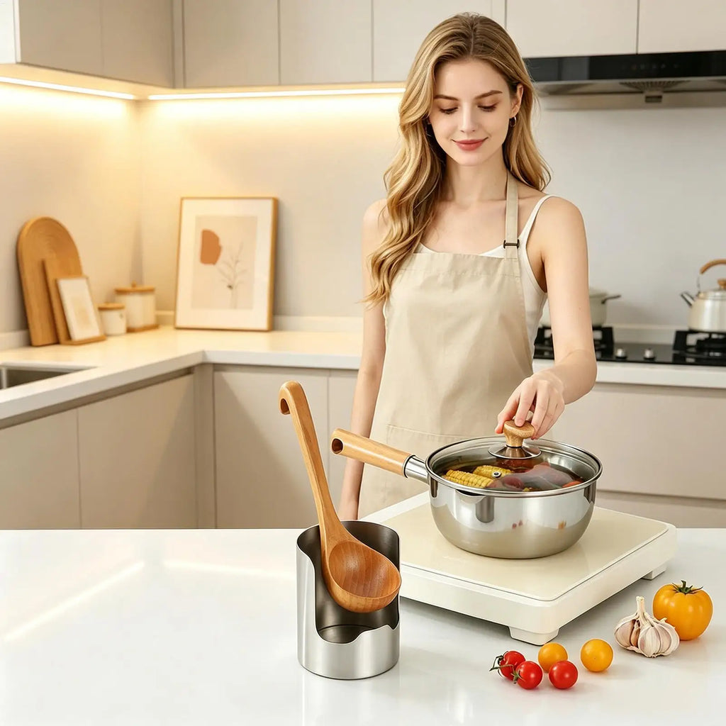 Stainless Steel Pot Lid & Spoon Rest Holder | Kitchen Organizer Utensil & Lid Holder Richie's
