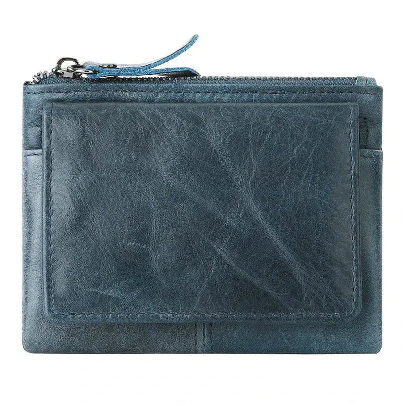 Genuine Leather Women's Card Holder Money Clip Wallet Leather Wallet Richie's Blue