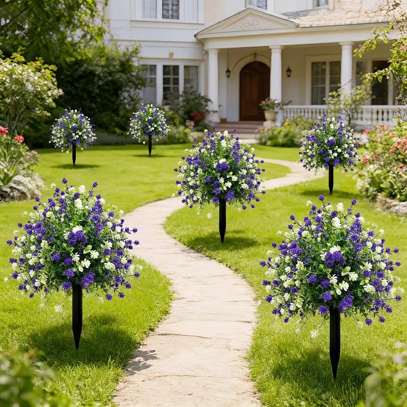 Artificial Eucalyptus Camellia Flower Garden Stake 45x32cm Artificial Garden Flower Richie's