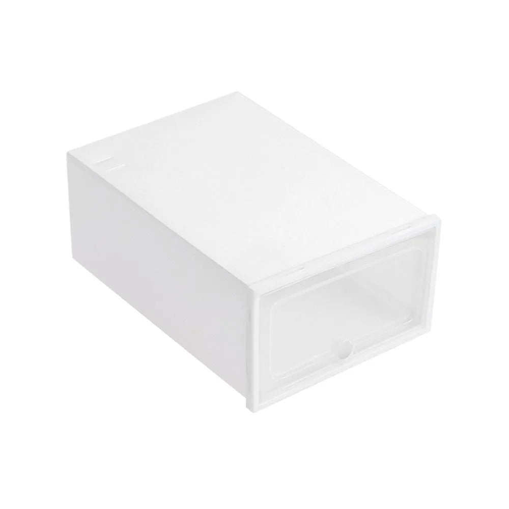 Transparent Stackable Shoe Box PP Drawer Organizer Dustproof Shoe Storage Box Richie's White