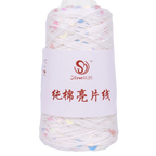 Sequin Bead Hand Knitting Yarn – Sparkle DIY Craft Thread Knitting Yarn Richie's White