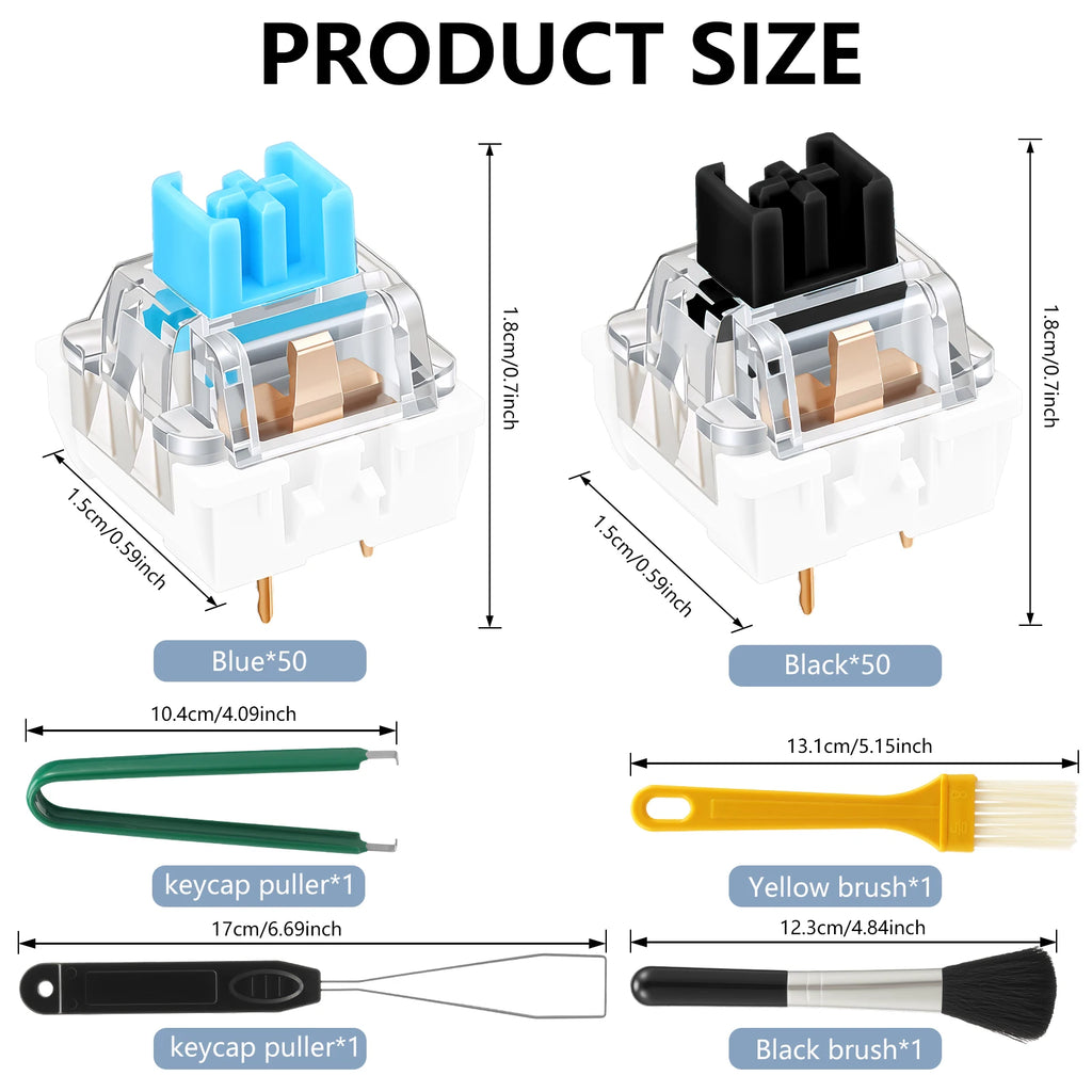 150/50Pcs 3-Pin RGB Mechanical Keyboard Switches + Puller Tools Keyboard Switch Set Richie's