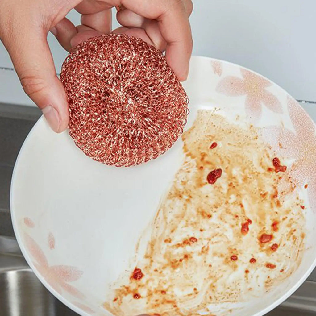 Copper Wire Pot Scrubbers Non-Scratch Dish Brush Set of 2 Kitchen Scrubber Brush Richie's Default Title