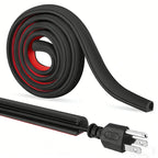 Floor Cable Cover Cord Management Channel 1M/3M PVC Wire Protector Cable Management Cover Richie's black 1M