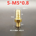 Brass Barb Hose Fittings Male Metric M5 M6 M8 Thread Connector Brass Pipe Fitting Richie's 5mm to M5x0.8