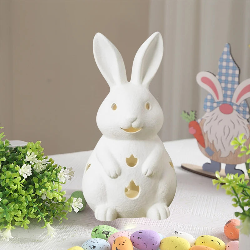 White Bunny Resin Candle Holder – Easter Rabbit Tea Light Decor Candle Holder Richie's