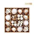 42Pcs Shatterproof Christmas Ornaments – Champagne Gold & White Christmas Ornament Set Richie's Red Other